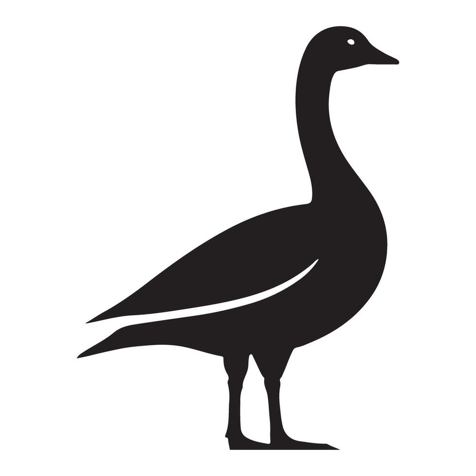 Elegant Goose Silhouette Illustration for Farm and Nature Scenes vector