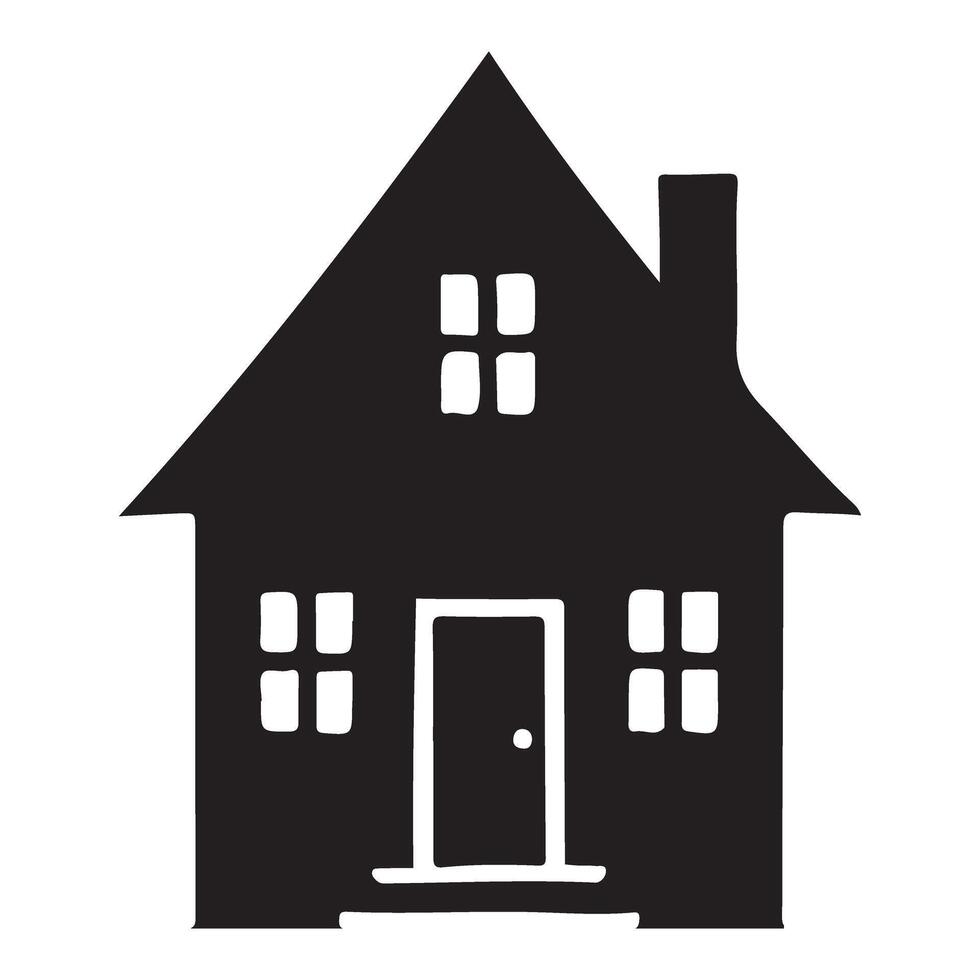 Simple House Silhouette Illustration for Real Estate and Home Concepts vector