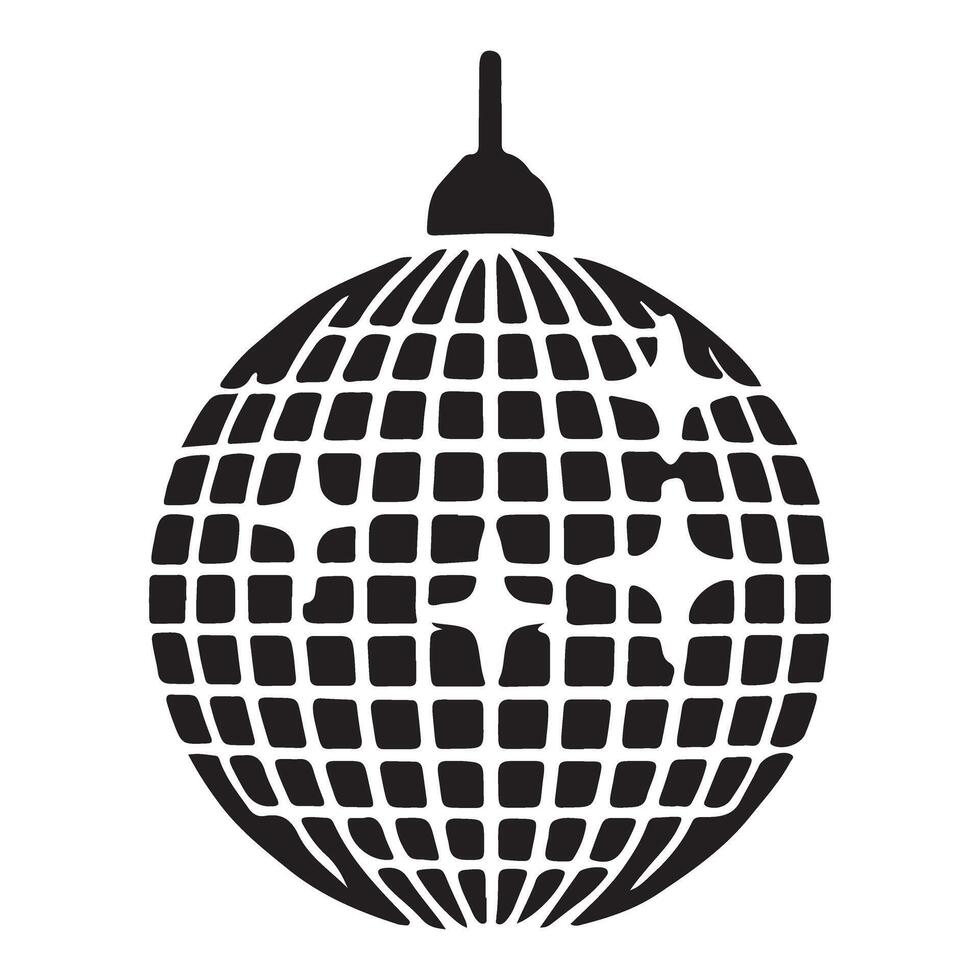 Sparkling Disco Ball Silhouette Illustration vector