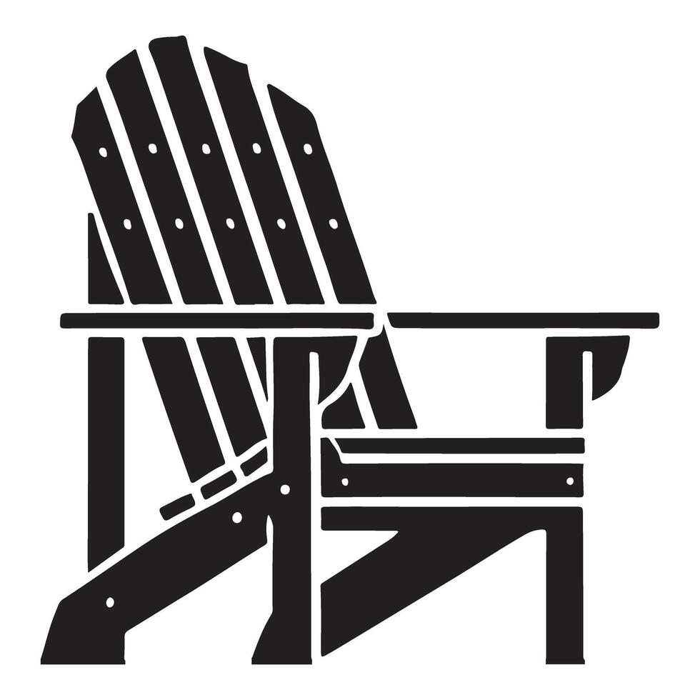 Classic Adirondack Chair Silhouette design Illustration vector