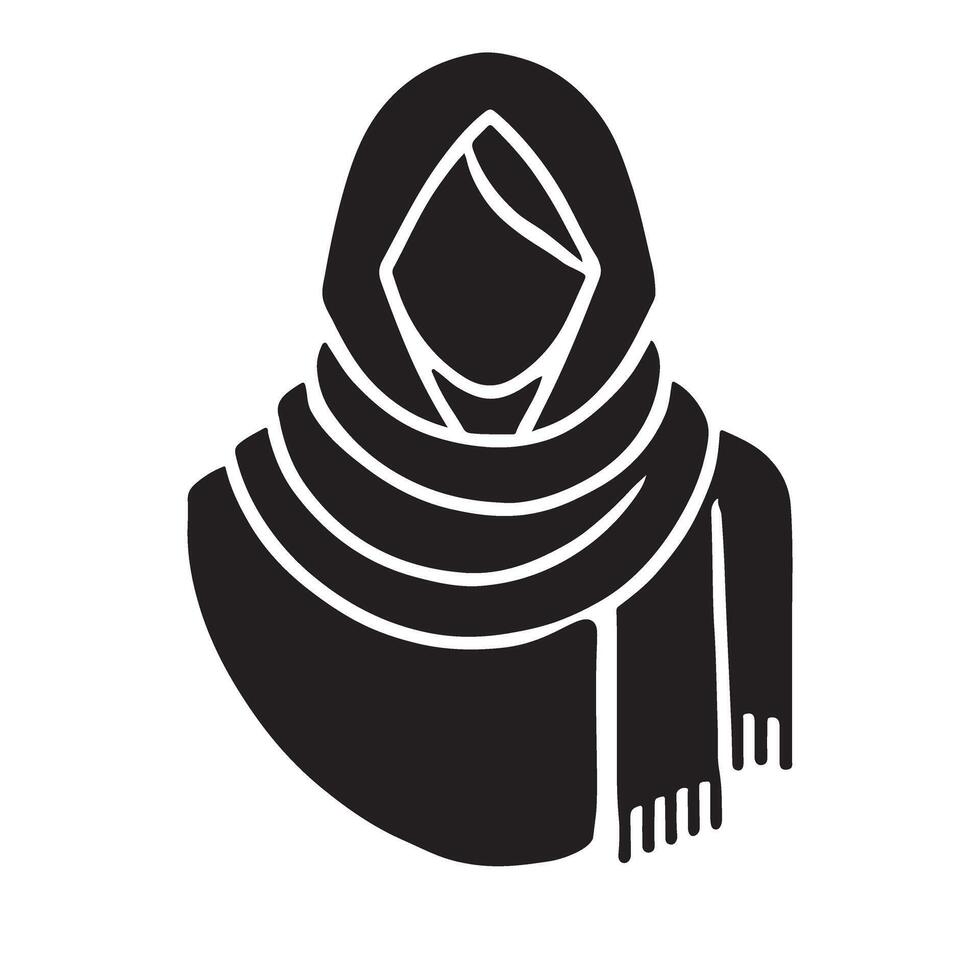 Woman in Hijab Silhouette design Illustration vector