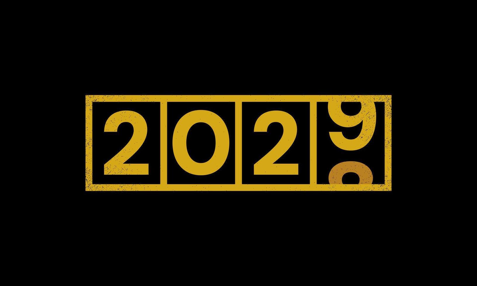 2029 Happy New Year Lettering with golden colour on Black Background. vector