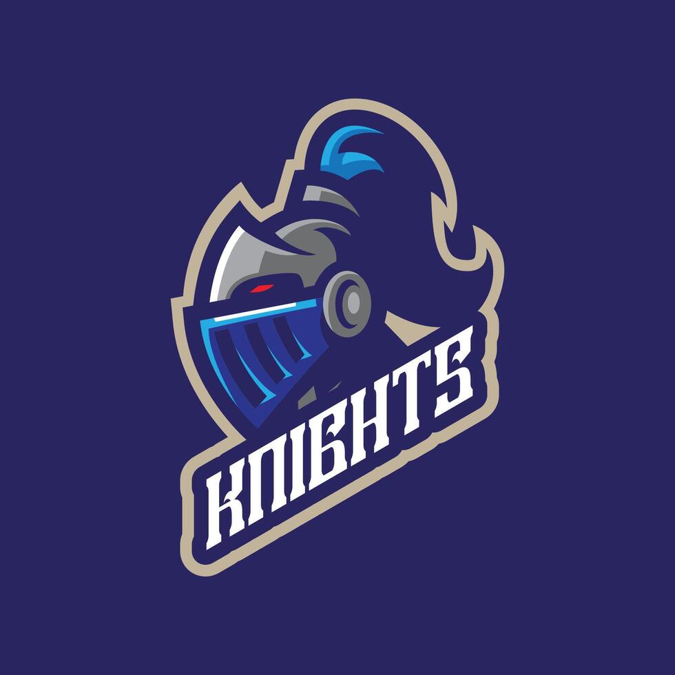 Knight mascot logo design with modern illustration concept style for badge, emblem and t shirt printing. Knight head illustration. vector