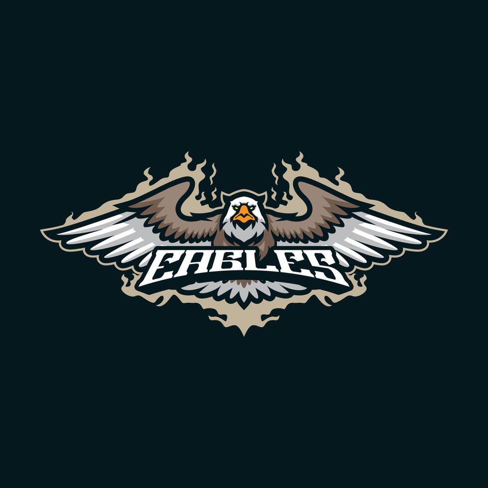 Eagle mascot logo design with modern illustration concept style for badge, emblem and t shirt printing. Eagle illustration for sport team. vector