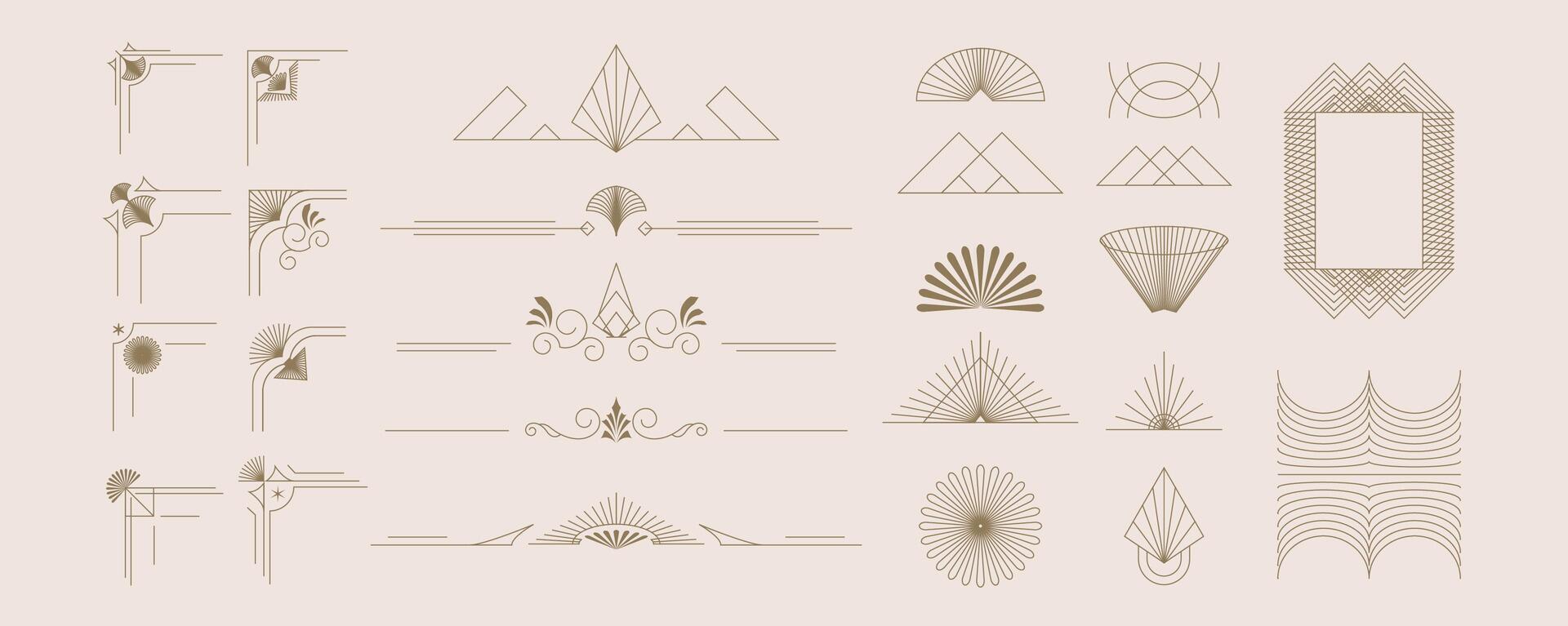 art deco border for frame design with triangle and line design vector