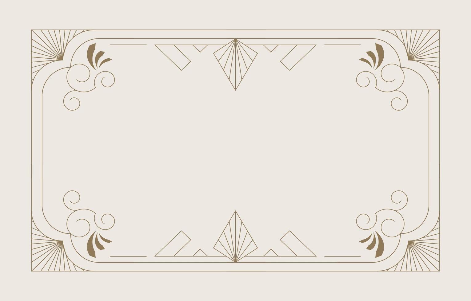 Vintage deco frame horizontal banner vector