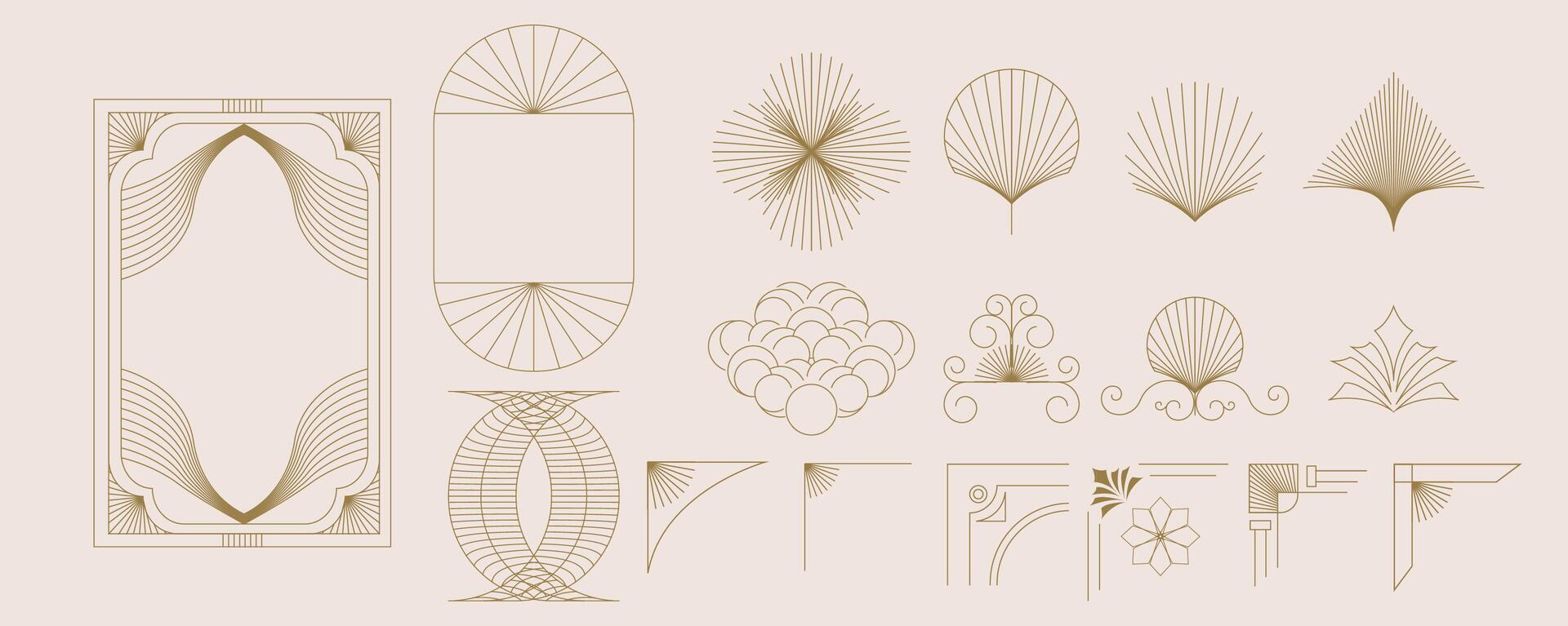 art deco element object for border design vector