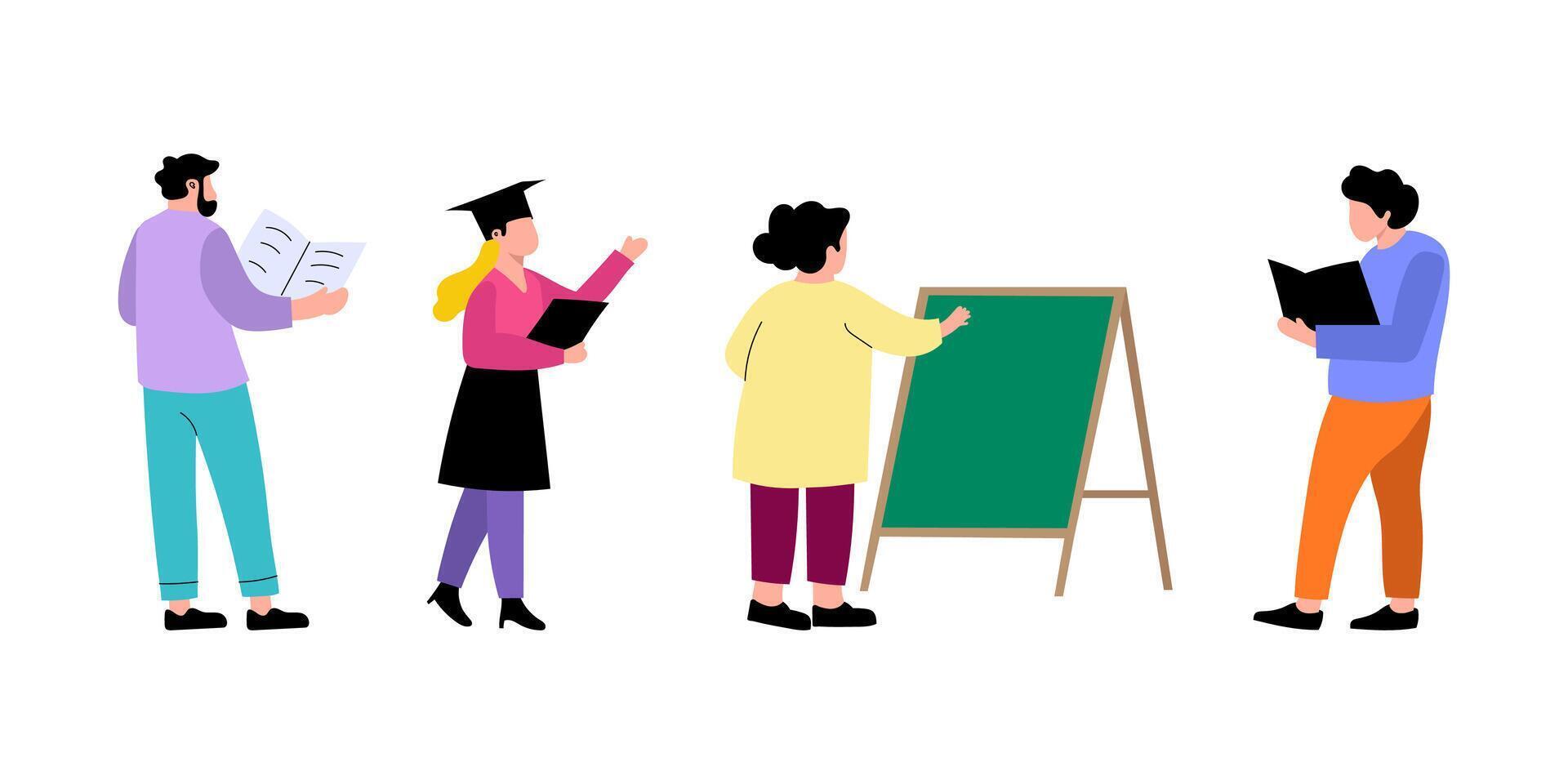 Diverse Students Engaged in Learning Activities vector