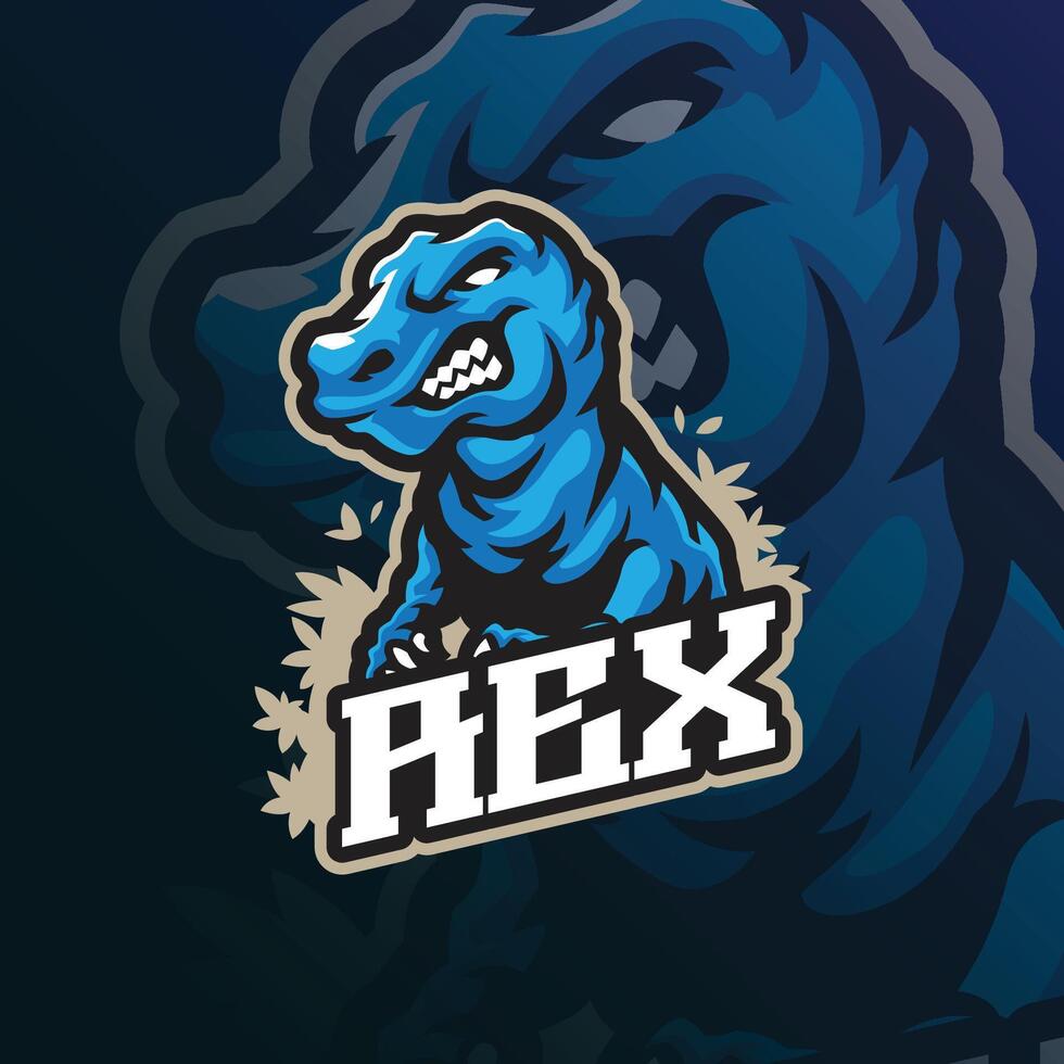 Rex mascot logo design with modern illustration concept style for badge, emblem and t shirt printing. Angry rex illustration. vector