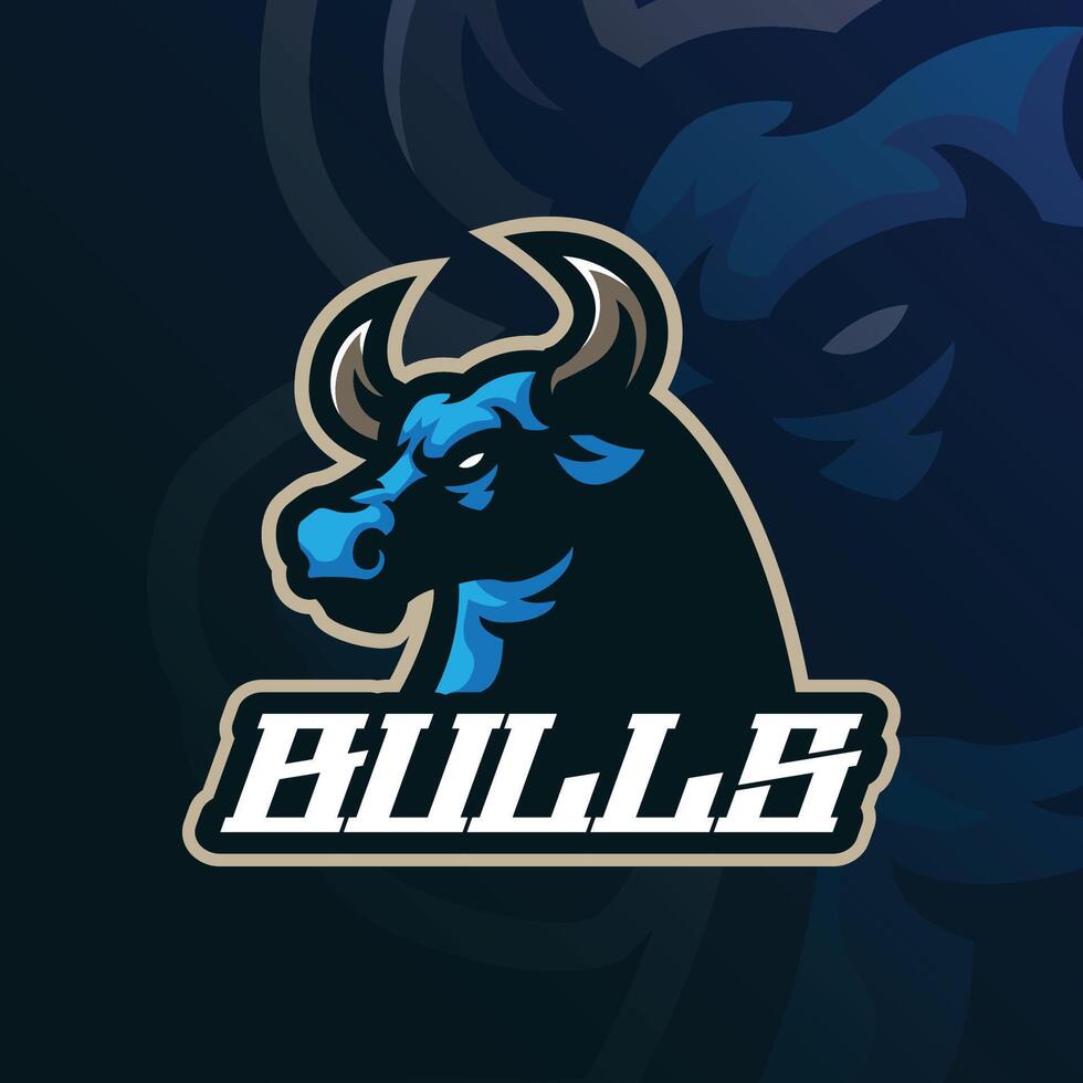 Bull mascot logo design with modern illustration concept style for badge, emblem and t shirt printing. Bull head illustration. vector