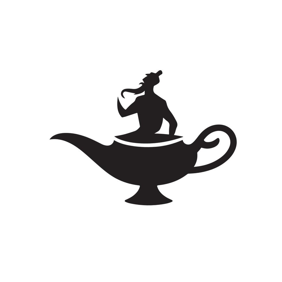Genie Lamp Silhouette vector