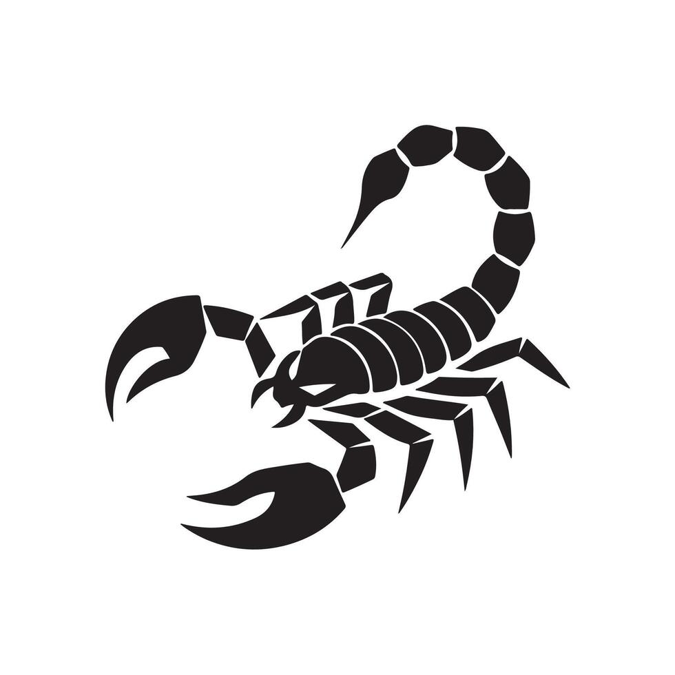 Emperor scorpion silhouette isolated on white background. Scorpion icon illustration design. vector