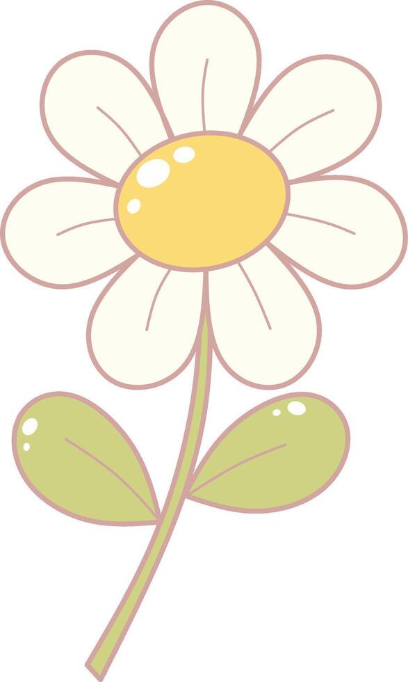 Daisy Flower. Simple and Cute Style. vector