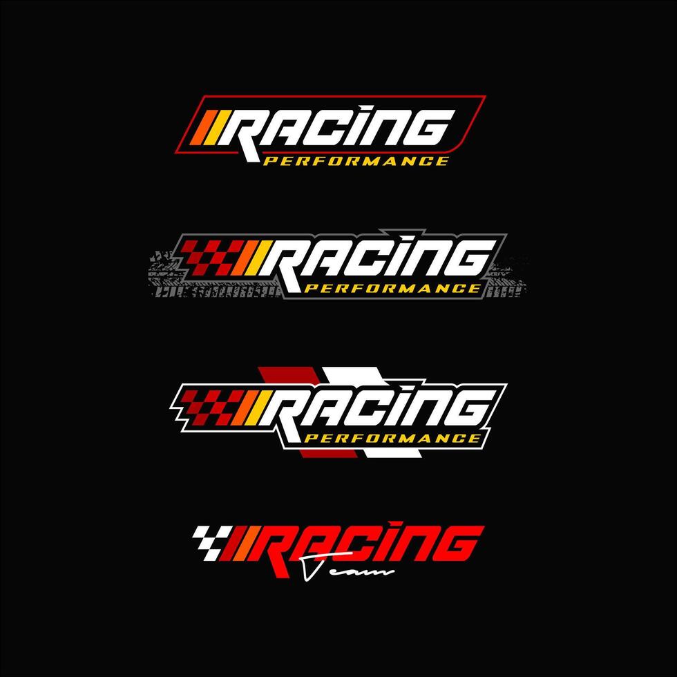 Racing PERFORM decals. white and red vector