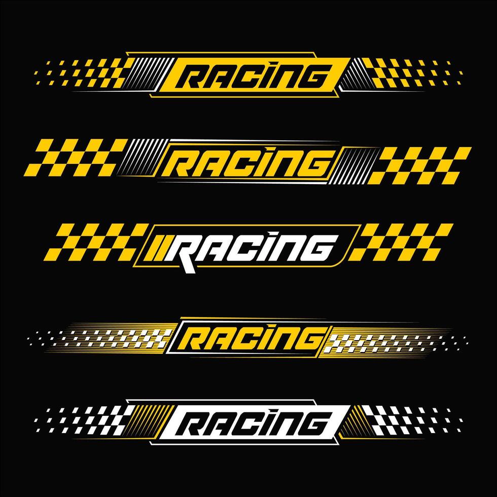 set of racing stripes decals vector