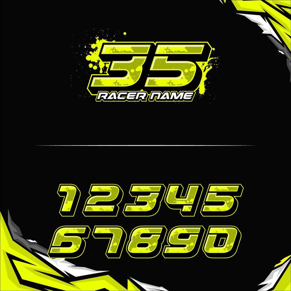 number racing set with splash vector
