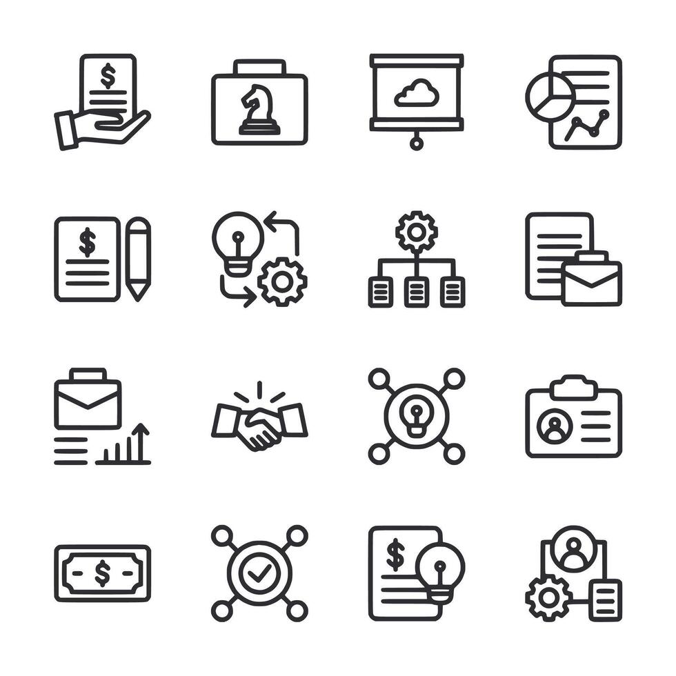Set of icons for business and finance website vector