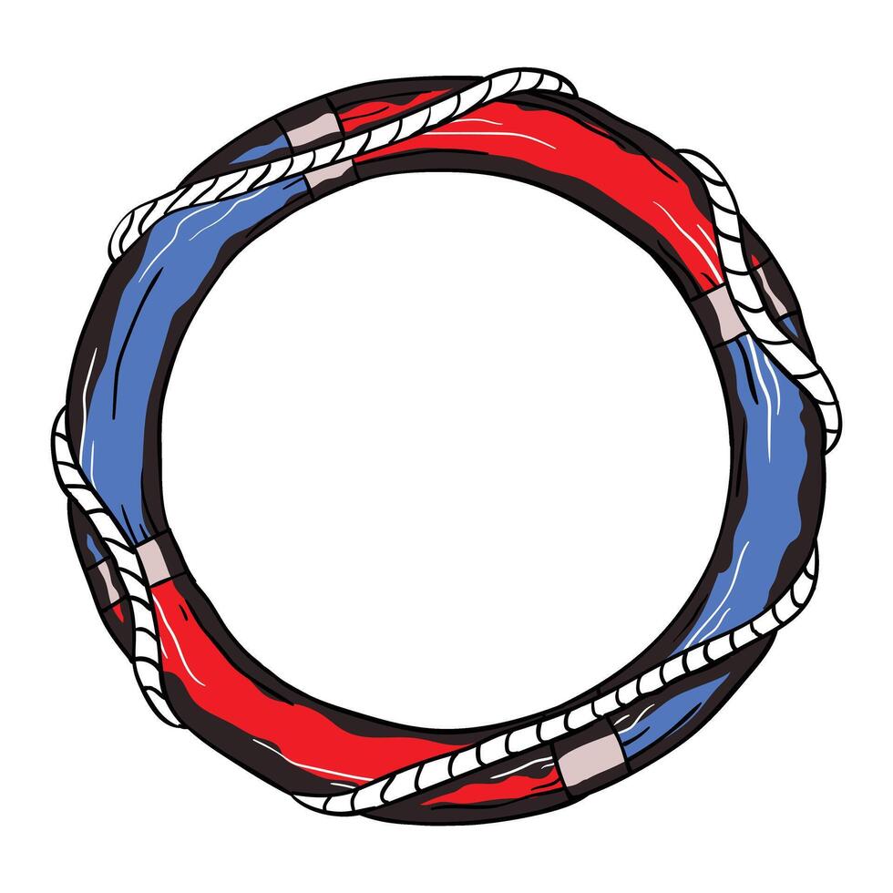 a red, white and blue rope in a circle vector