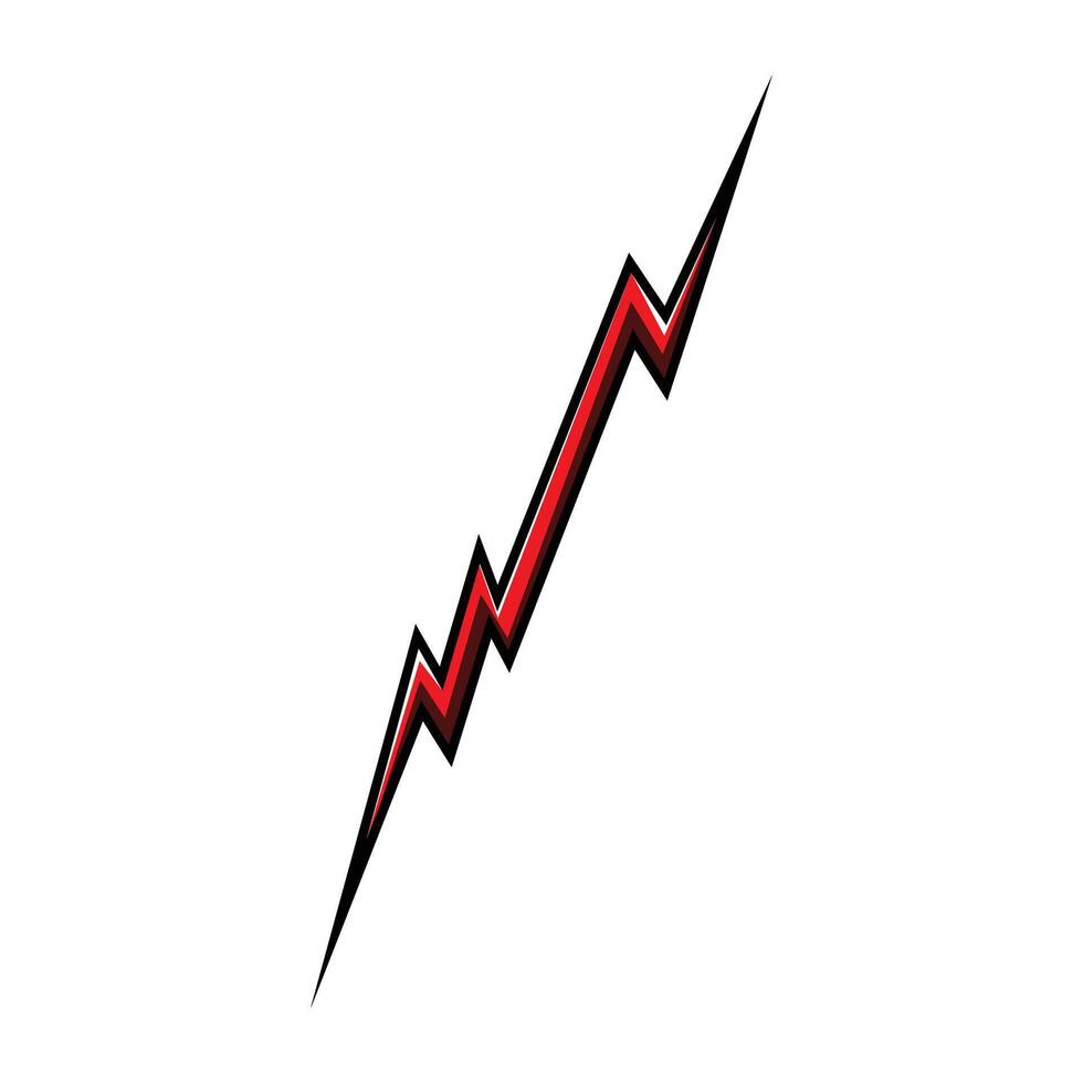 a lightning bolt with a red line on it vector