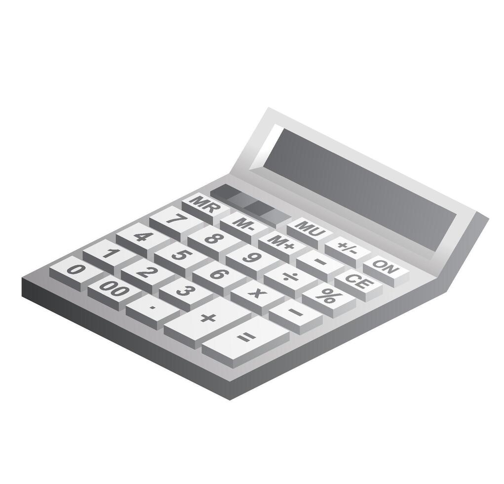 Isometric calculator. Financial object isolated on white. vector