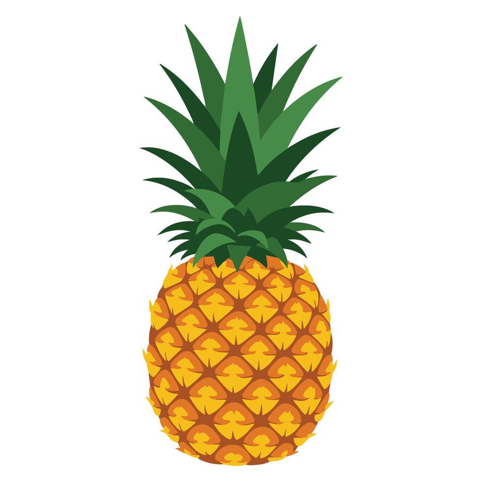 Fresh Tropical Pineapple Illustration Perfect for Exotic and Vibrant Design Projects vector