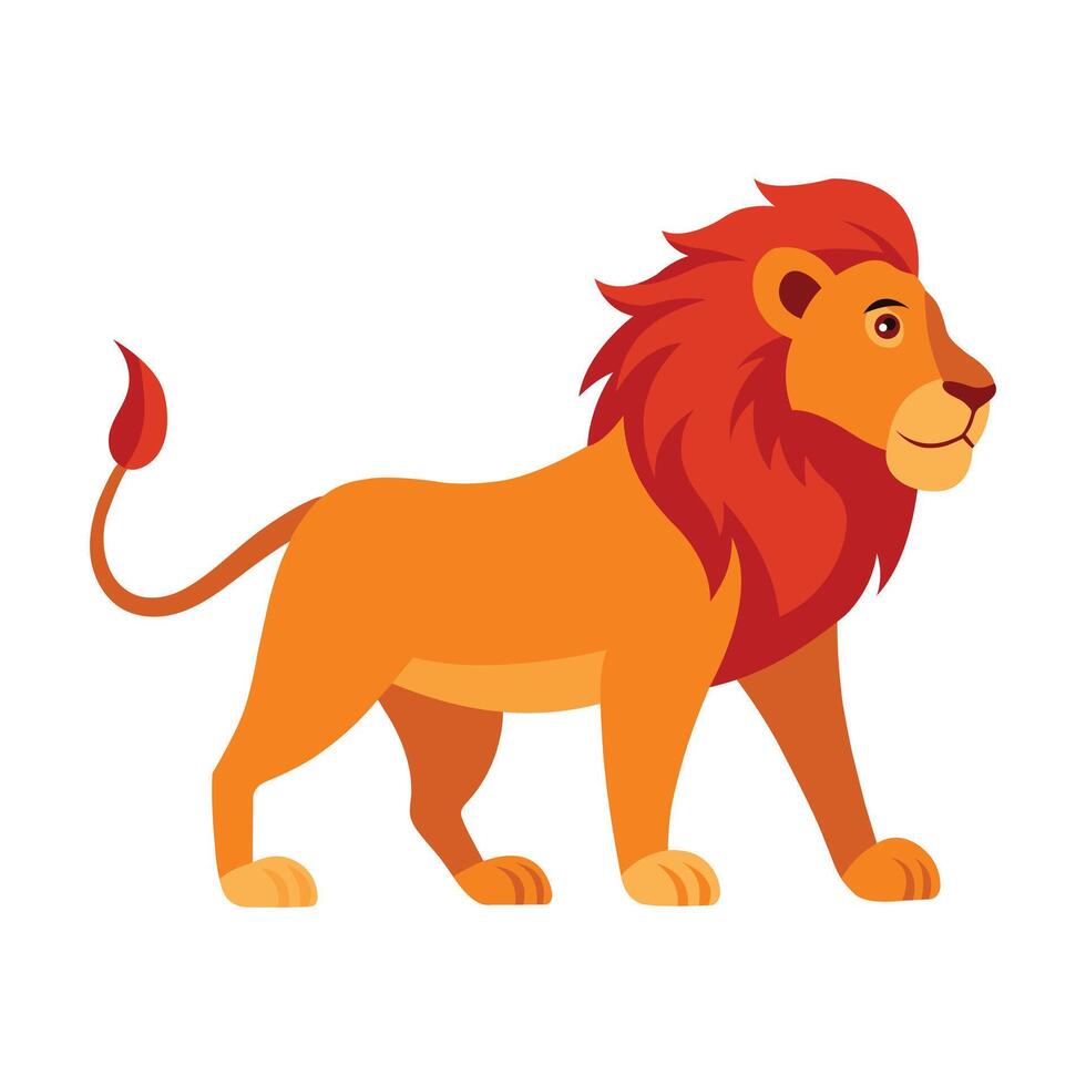 Illustration of A Lion walking Isolated on white vector
