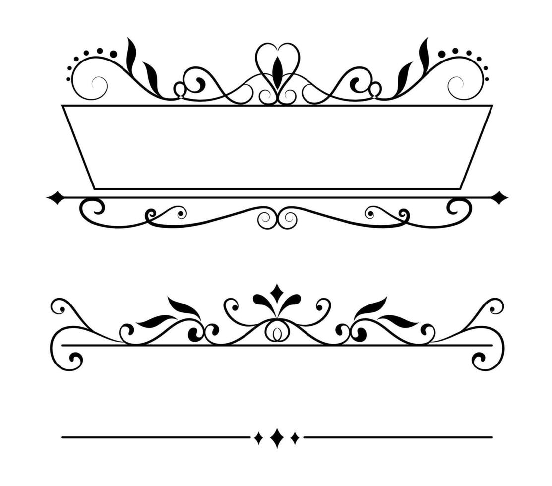 calligraphic ornament art frame collection on white background vector