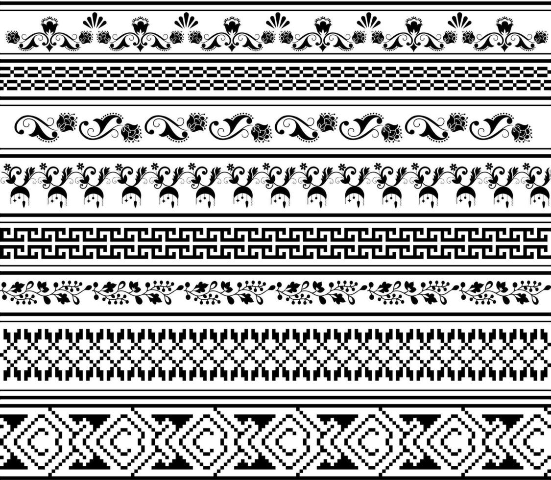 set of border elements and page decoration elements vector