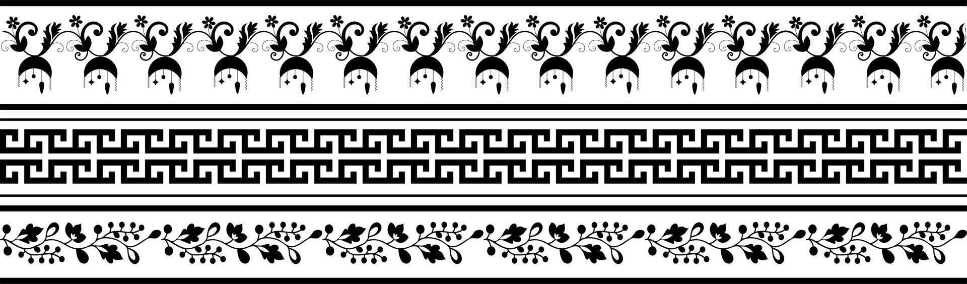 set of border elements ornament vector