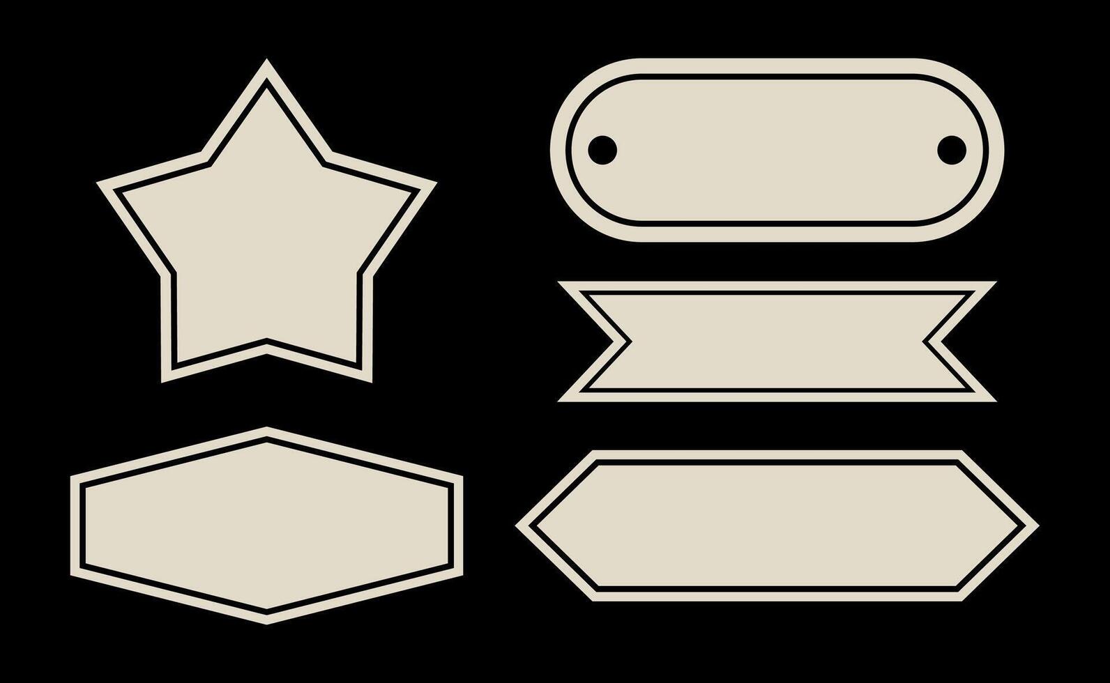 Decorative ribbon emblems cartoon vector