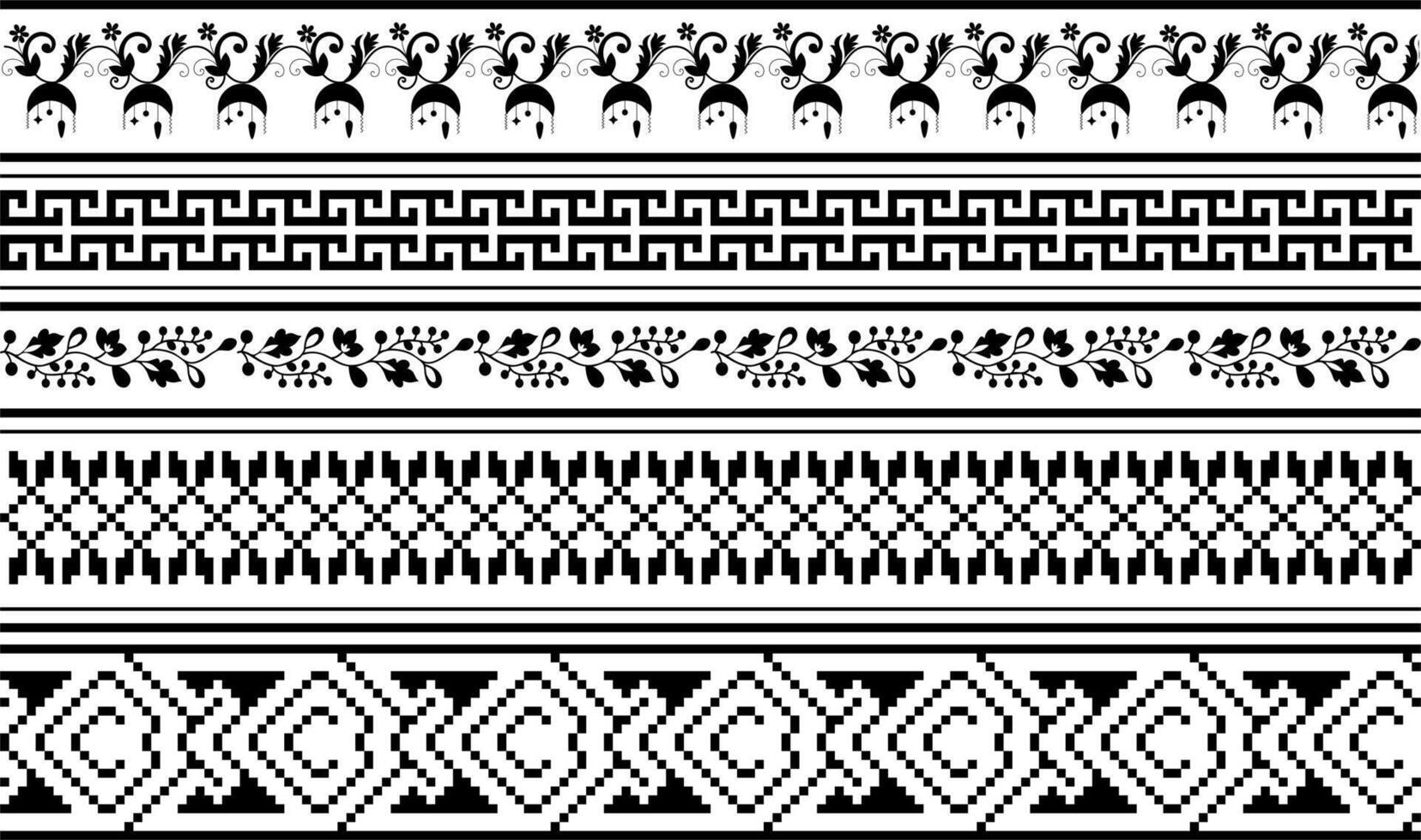 set of border elements and page decoration elements on white background vector