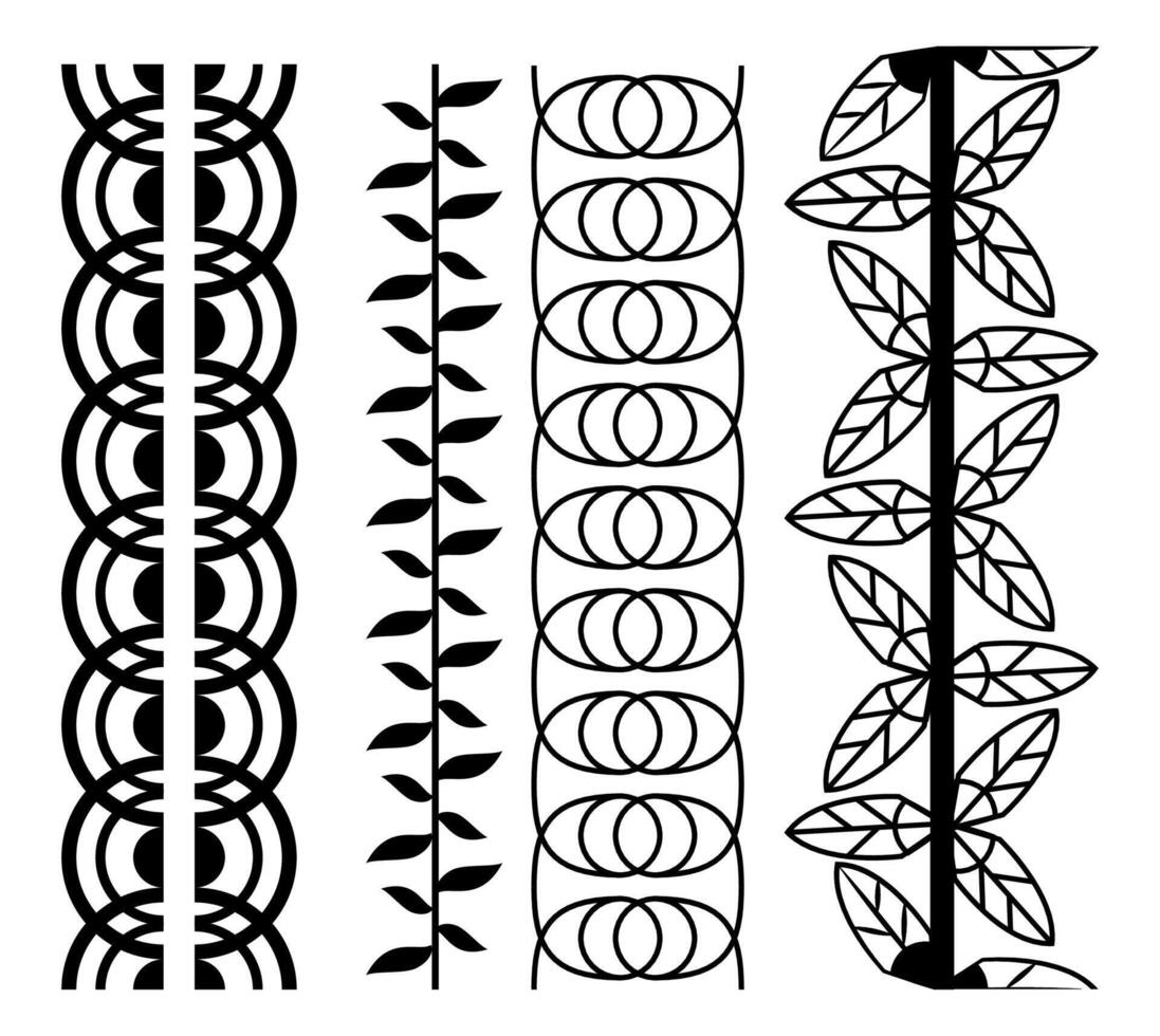 set of border elements and page decoration elements art illustration vector
