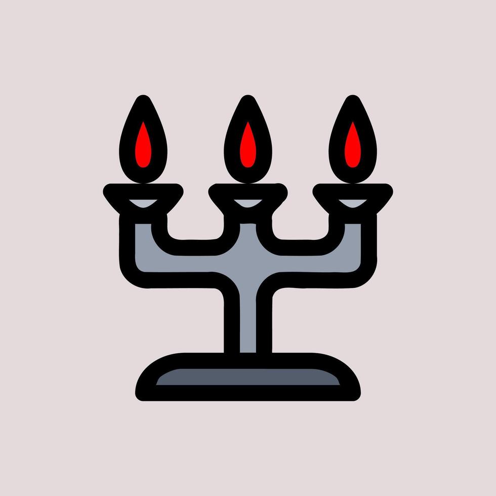 Design Illustration graphic of candle light icon with lie and color style. Suitable for UI, mobile design, web design, etc vector