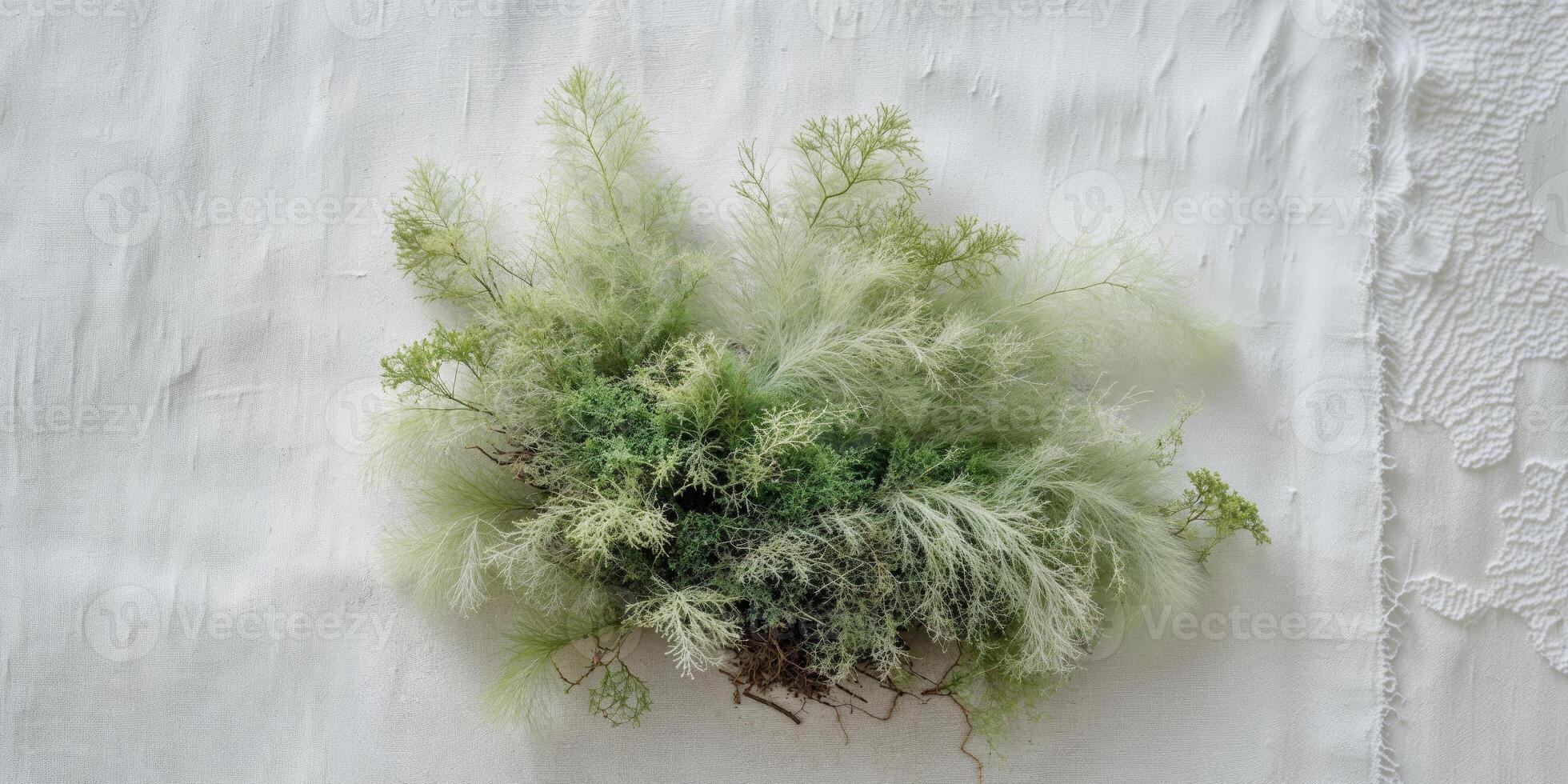 white grunge background linen texture green moss vignette photo