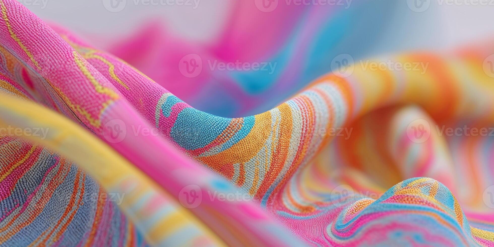 Abstract Multicolored Woven Fabric Texture. photo