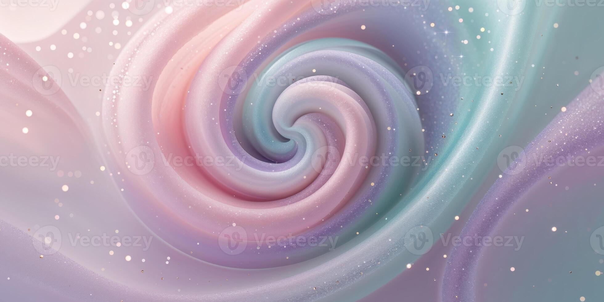 Pastel swirl of pink lavender and aqua with subtle sparkles photo