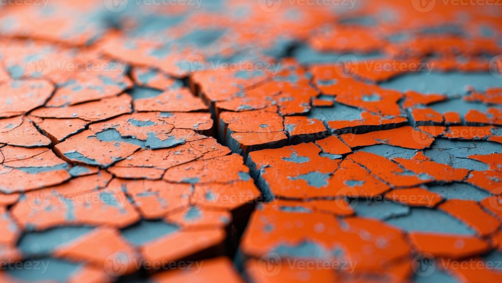 Abstract cracked texture on orange surface photo
