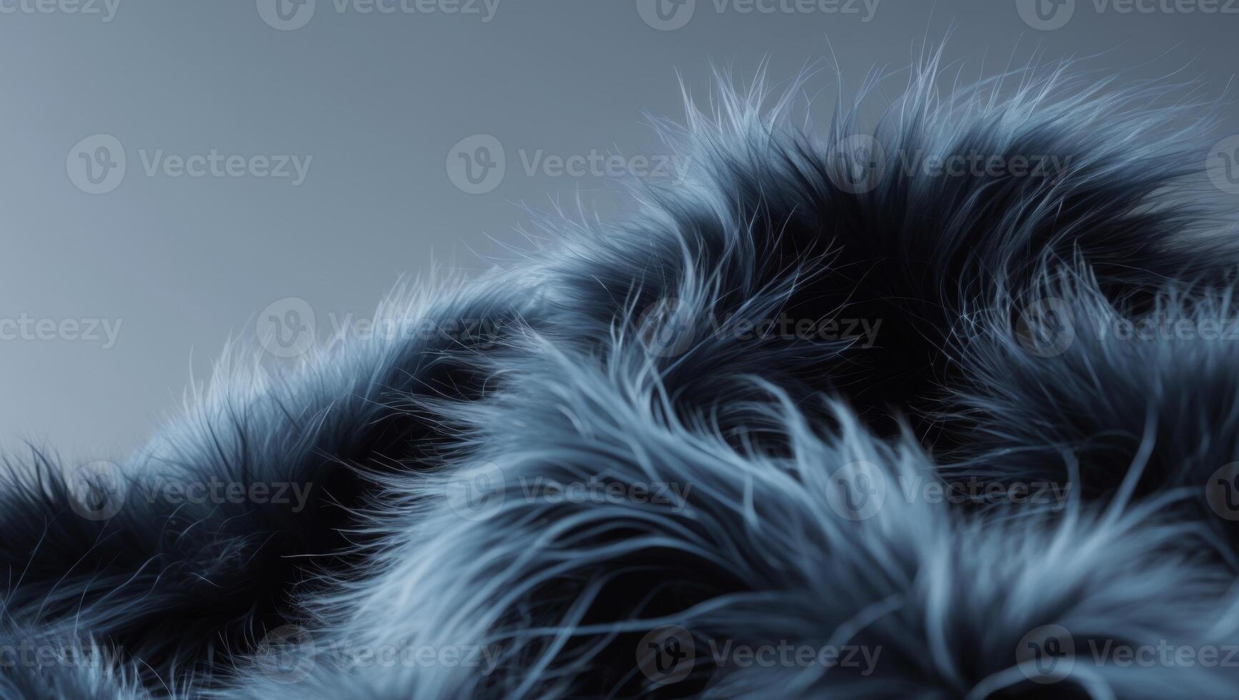 Abstract texture of black and blue faux fur fabric. photo
