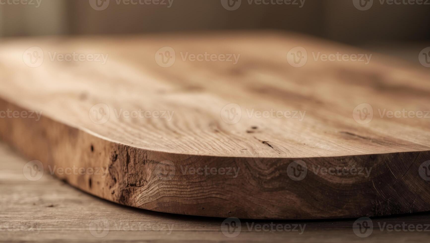 Natural Wooden Board with Warm Tones and Textured Surface Ideal for Rustic Decor and Craft Projects in Warm Lighting photo