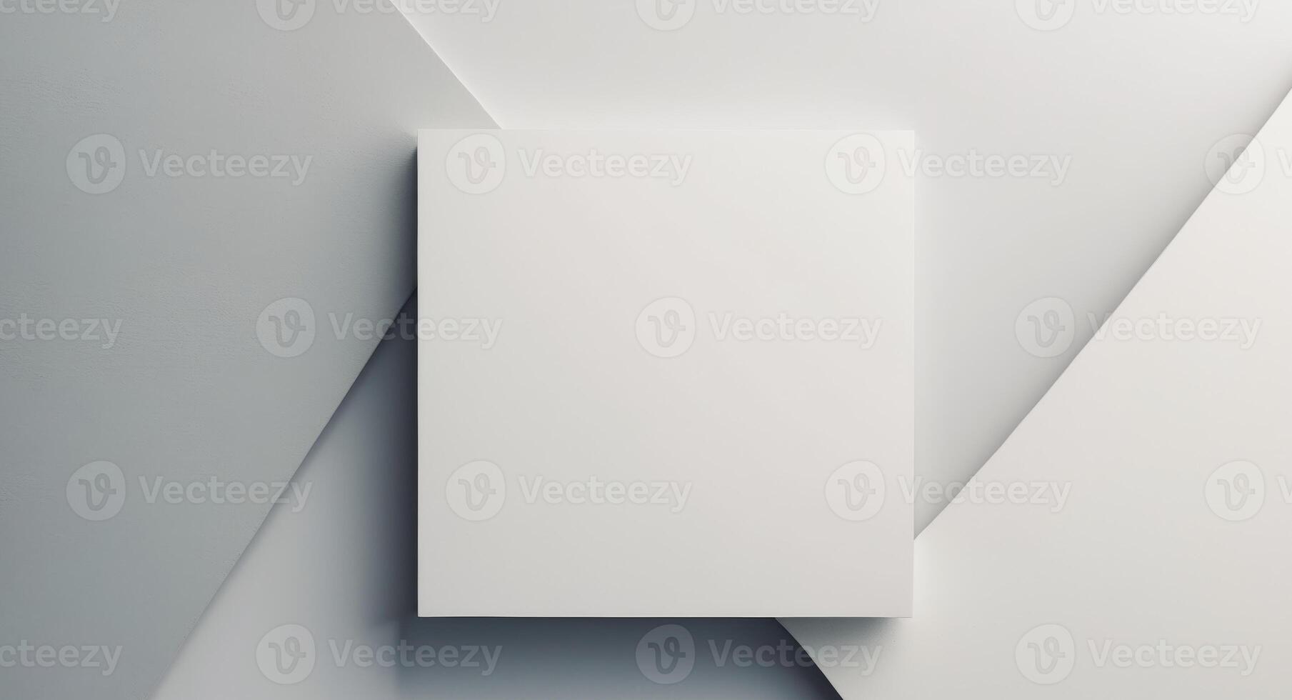 Modern white and light grey overlapping square background with copy space photo
