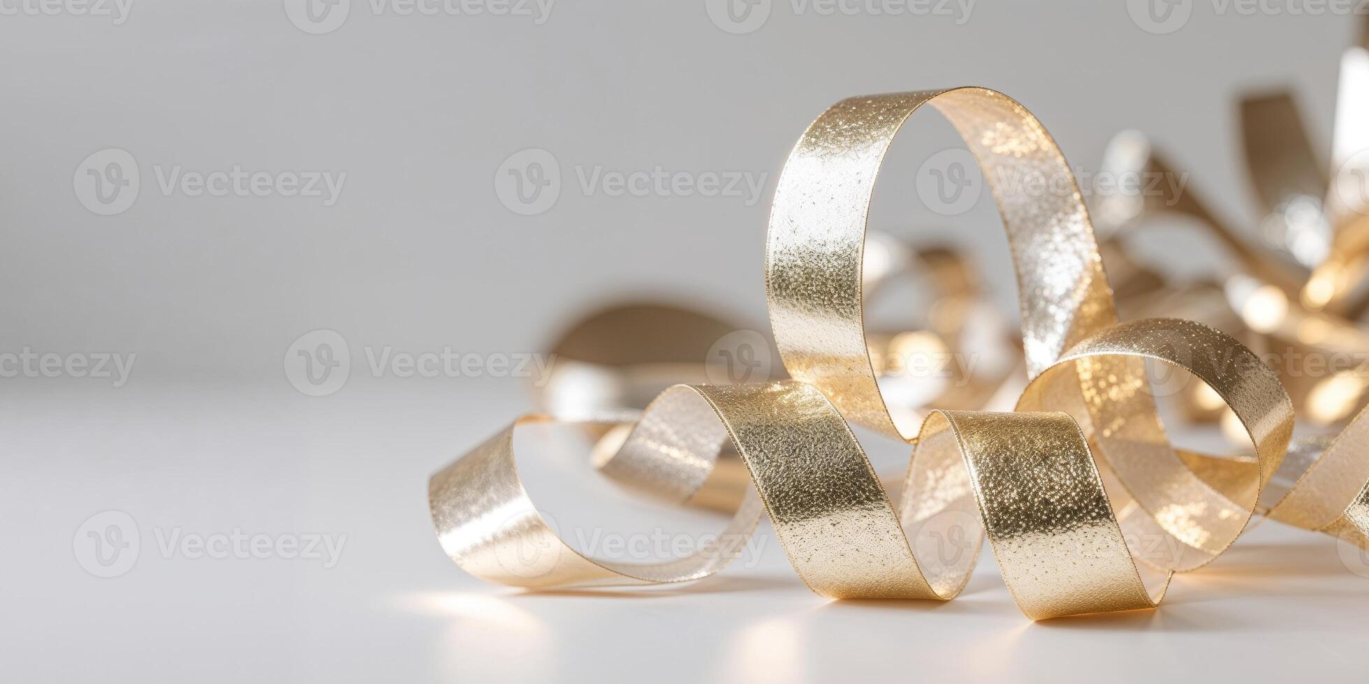 Elegant Metallic Ribbon Curl in Gold Vibrant Festive Holiday Decor photo
