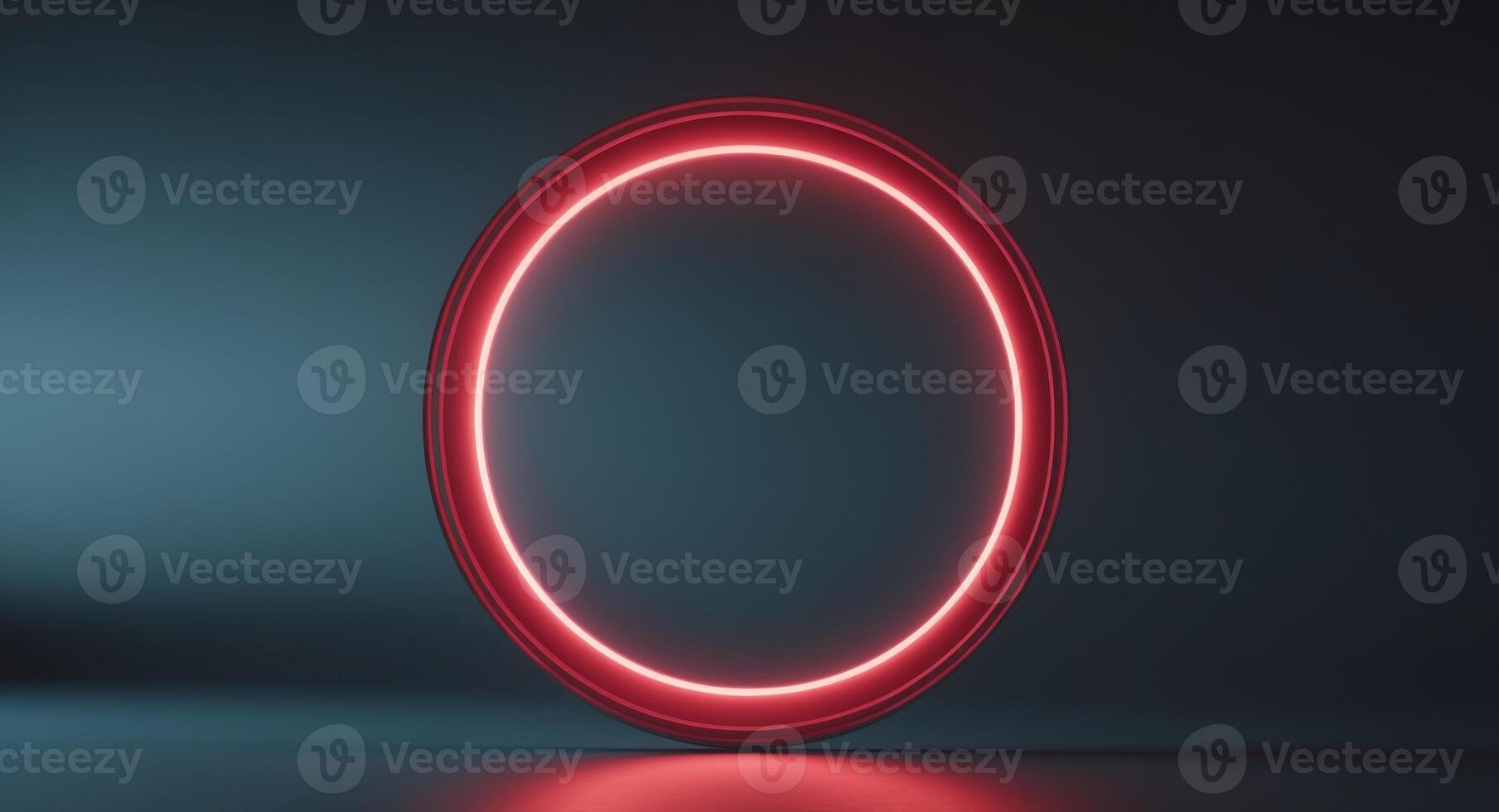 Red circular cyberspace background with copy space. photo