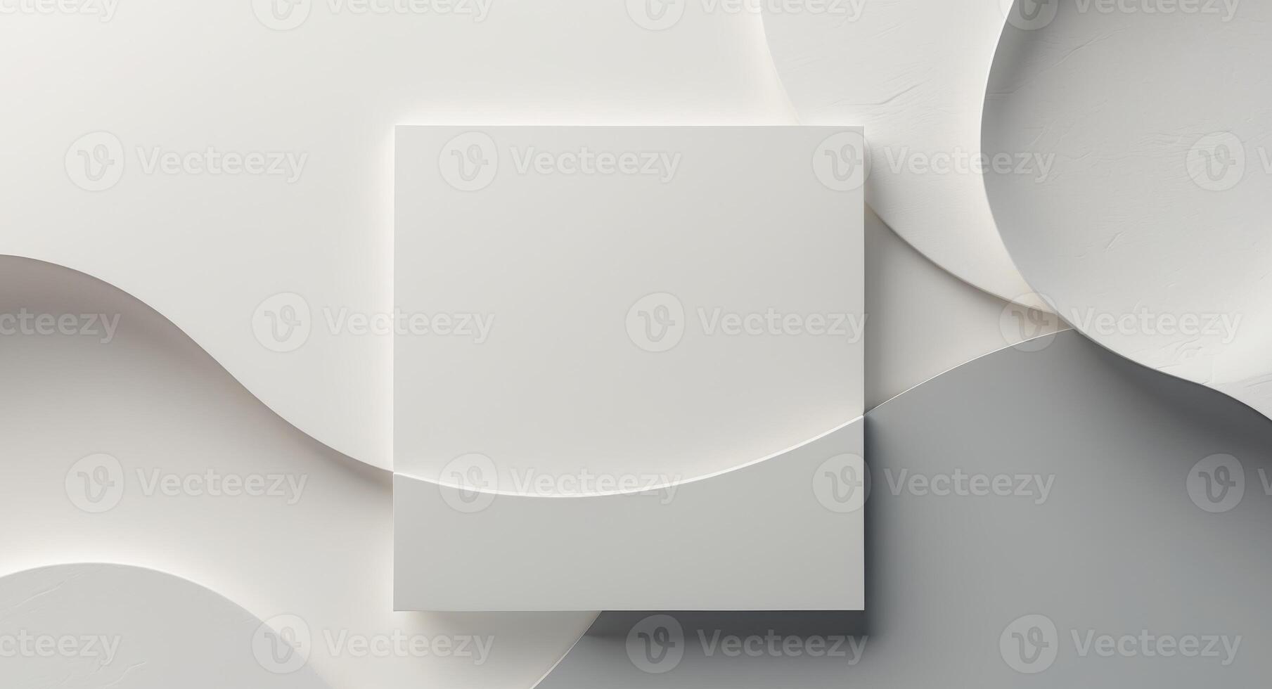 Modern white and light grey overlapping square background with copy space. photo