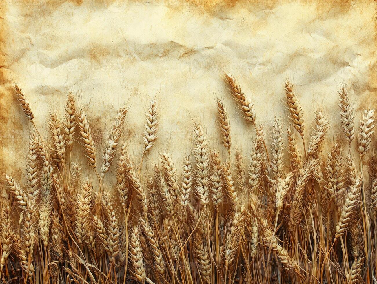 A textured background featuring golden wheat stalks against a faded paper-like backdrop. photo