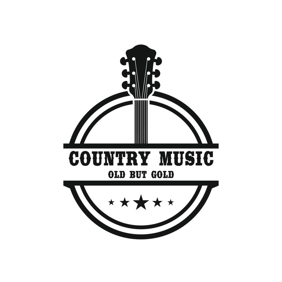 western guitar live music logo on white background vector