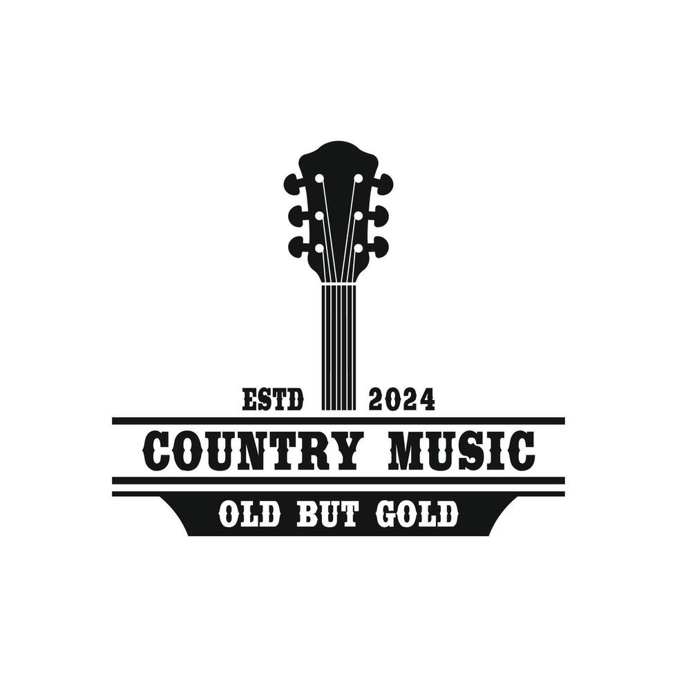 Western Country Music Symbol Emblem icon Design vector