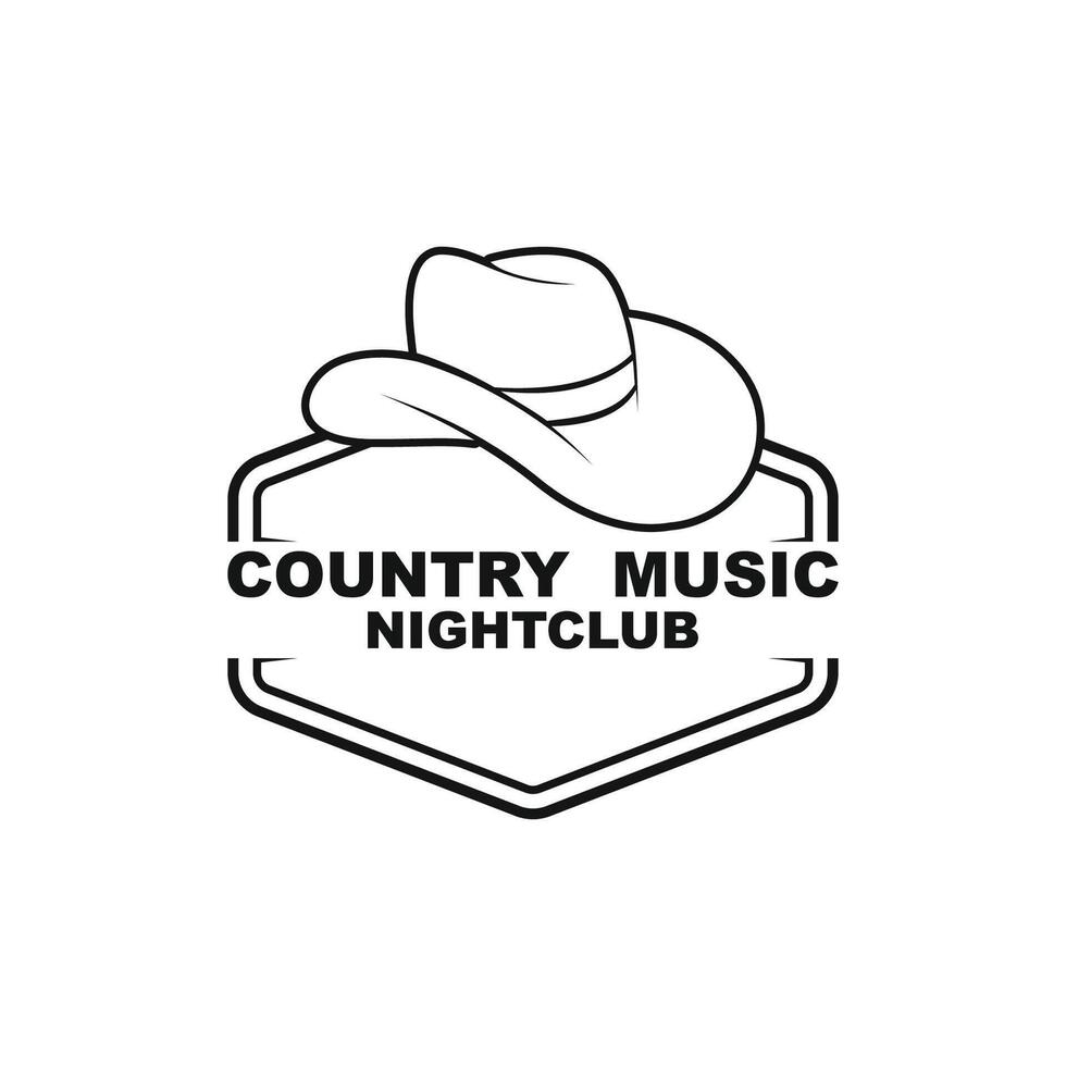 simple western guitar logo design vector