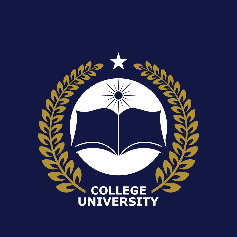 simple university college logo vector