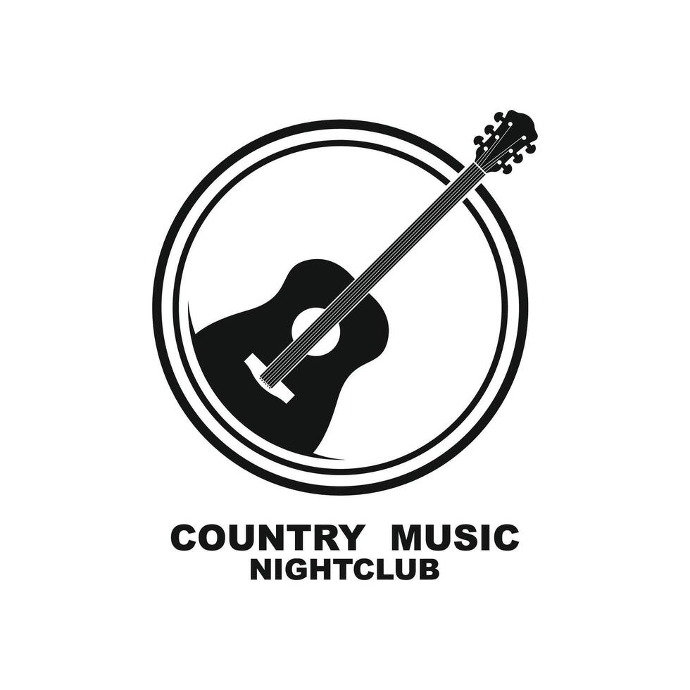 simple western guitar logo vector