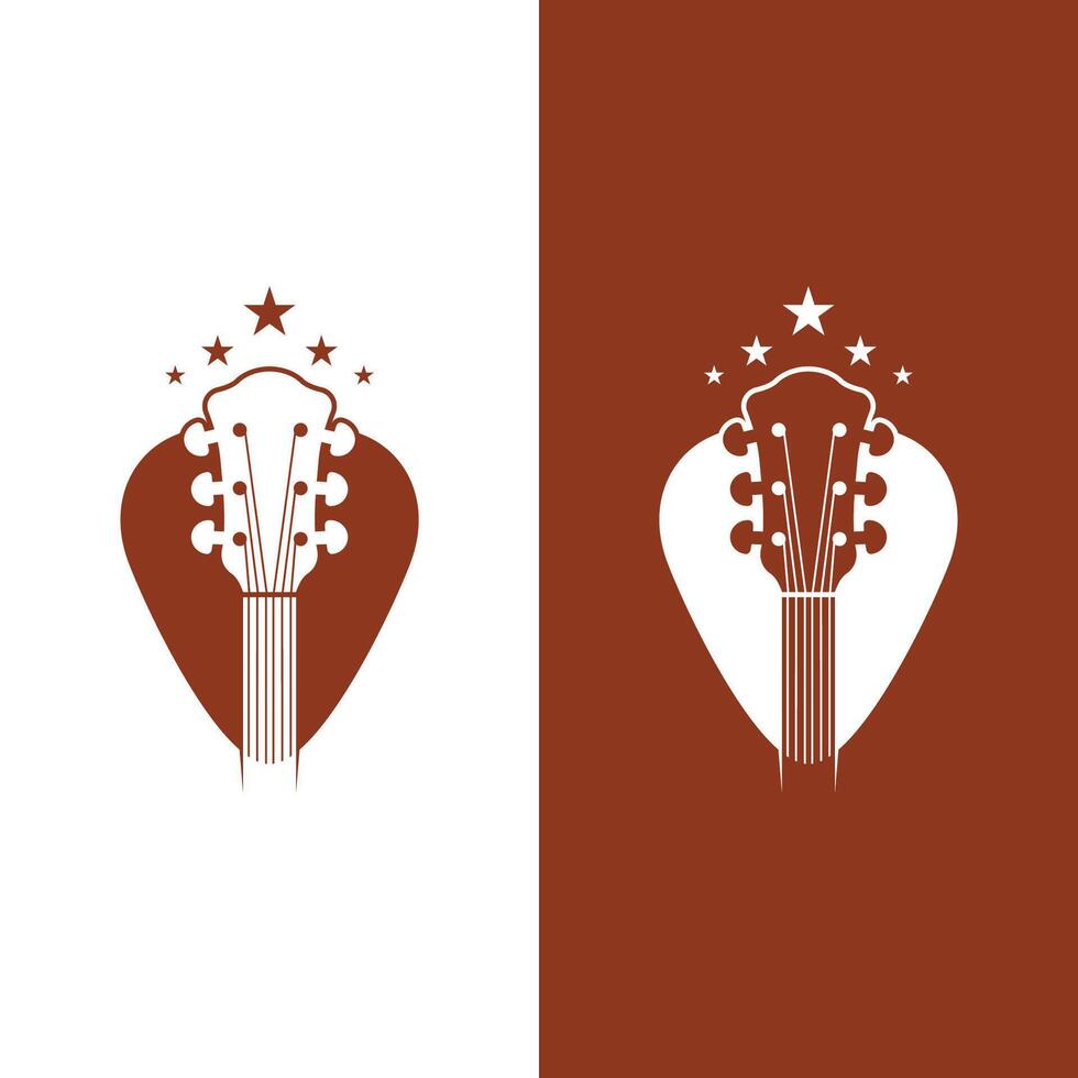 set of western guitar logo icon symbol vector